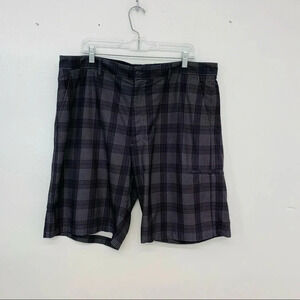 Pebble Beach Performance Mens Shorts‎ Size 40  Golf Gray Plaid Inseam 10" Chinos